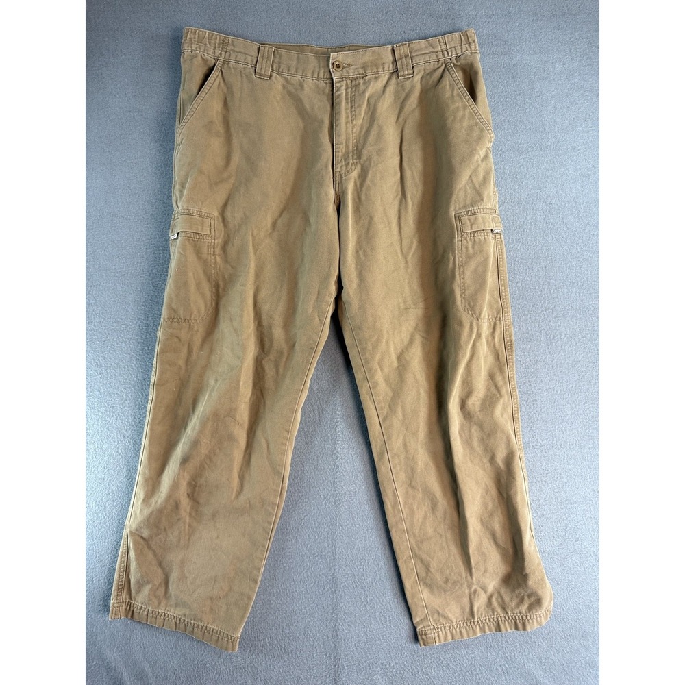 L.L. Bean Pants Mens 38x30 Beige Regular Fit Canvas Cargo Workwear 240793